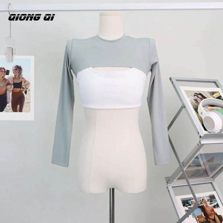 Cropped Top Inner Long Sleeves – Buckup.pk